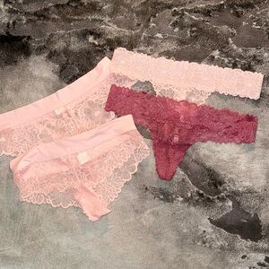 PINK Victoria's Secret Lace Panties - Euphoria Pink Soft Begonia NWT & NWOT L